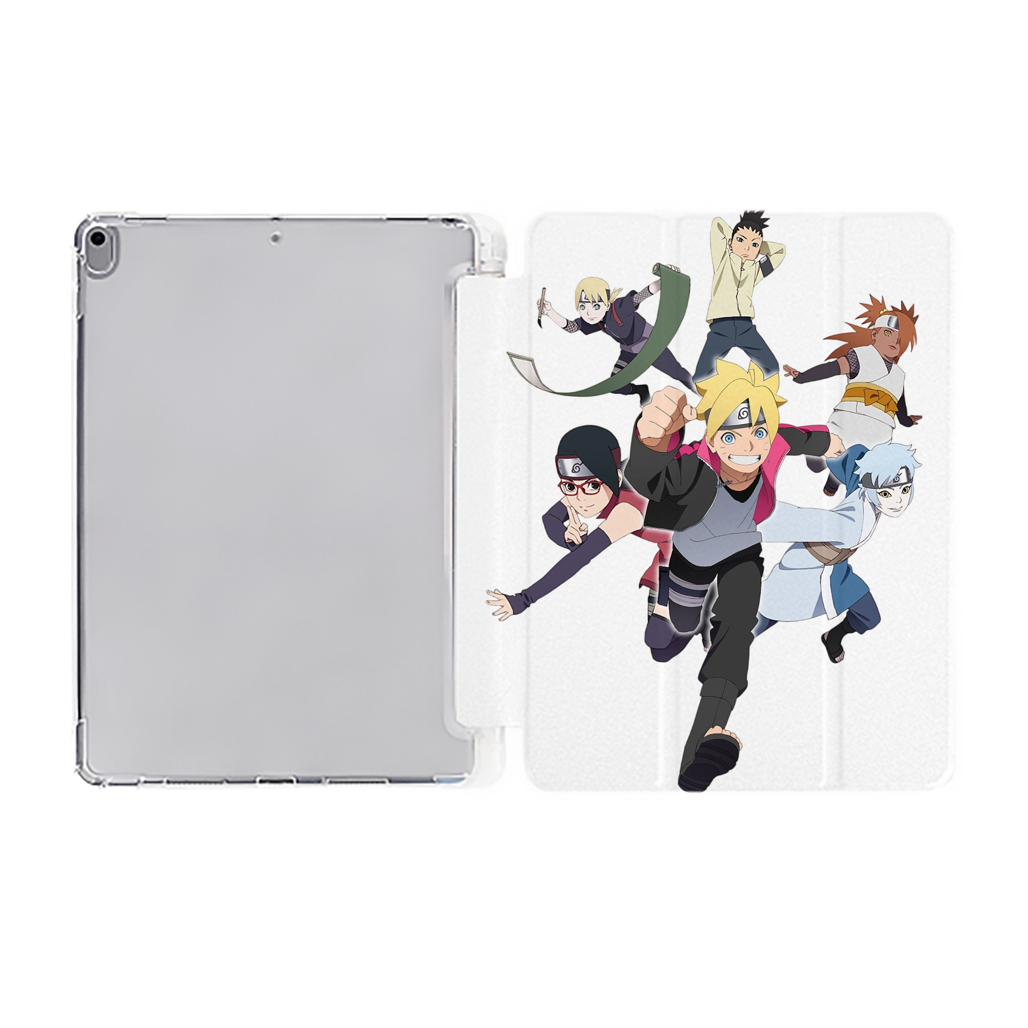 （画像用） NARUTO -ナルト- うずまき ボルト Uzumaki Boruto IPad ケース ペン収納付き 三つ折りスタンド PUレザー×シリコン 対応機種9.5/10.5/10.9インチ